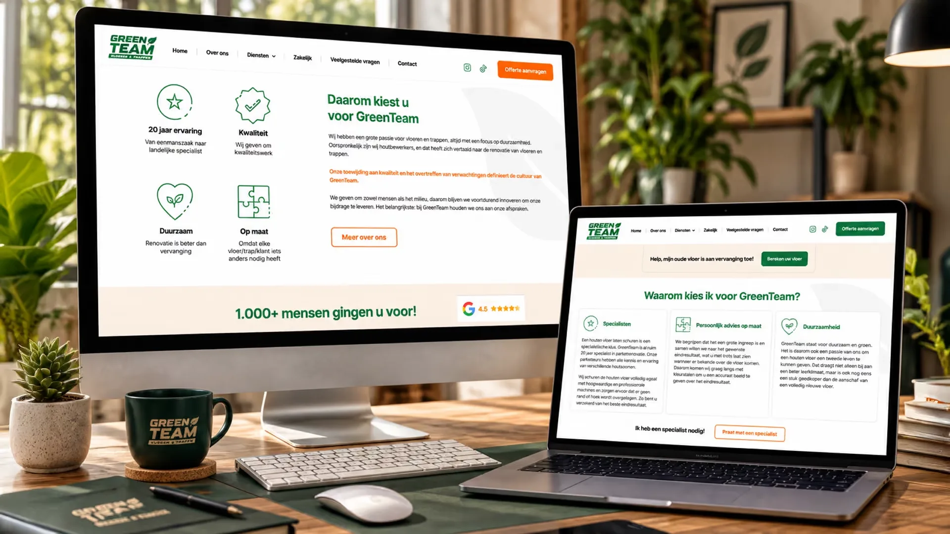 Warum GreenTeam, auf Desktop und Laptop
